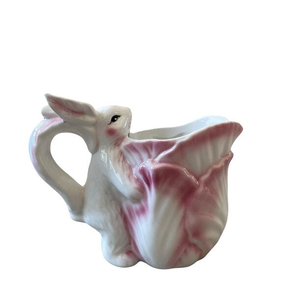Corner Ruby Spring Collection Pink Cabbage & Bunny Creamer & Sugar Bowl New - Picture 9 of 16